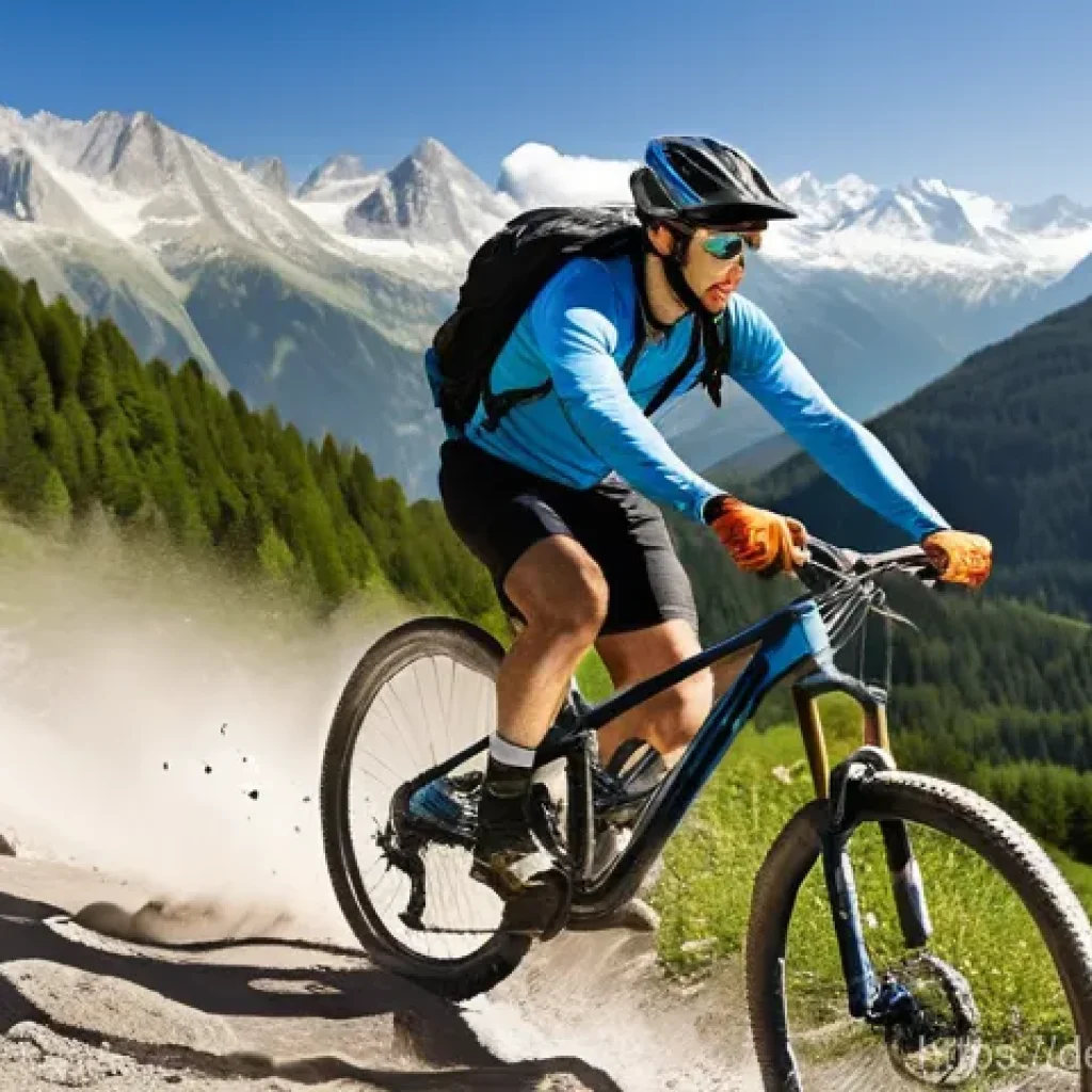 나이에 따른 그린 운동 처방 조정 - **Prompt for ages 20-39: "Dynamic Mountain Biker in the Alps"**
    A highly detailed, energetic pho...