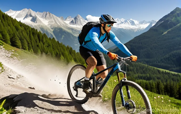 나이에 따른 그린 운동 처방 조정 - **Prompt for ages 20-39: "Dynamic Mountain Biker in the Alps"**
A highly detailed, energetic pho...